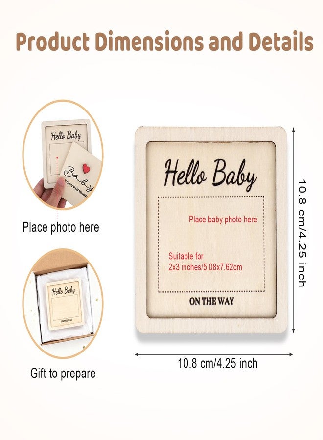 Fukaisu Baby Picture Frame, Wooden Pregnancy Announcement Keepsake Grandparent Pregnancy Gender Reveal for Grandma Grandpa Family & Friends - Image 2